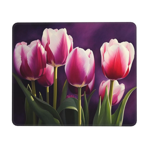Tulips Mouse Pad with Non-Slip Rubber Base Personalized Gaming Mouse Pad Waterproof Mouse Mat Office Computer Mousepad for Desk Laptop