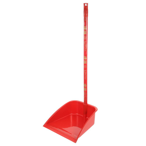 COHEALI Kitchen Cleaning Upright Lobby Dust Pan Dust Pans with Long Handle Long Handled Stand Up Dustpans for Lobby, Garage, Home and Yard 63CM Red Litter Shovel