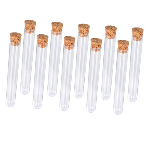 24pcs Cork Test Tube Clear Container Scientific Test Containers for Storage Test Tube for Scientific Test Tube Bottles Clear Test Tube Science Test Tube Vial Plastic Liquid