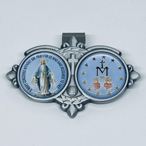 Amazing Saints Miraculous Medal Auto Visor Clip Accessory with Gift Bag