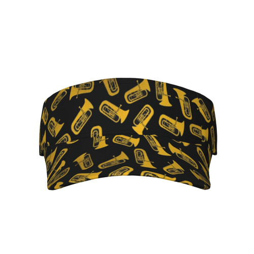 Isolated Tuba Musical Instrument Sun Visor Hats Adjustable Empty Top Baseball Cap Sport Ball Caps for Women Men Black