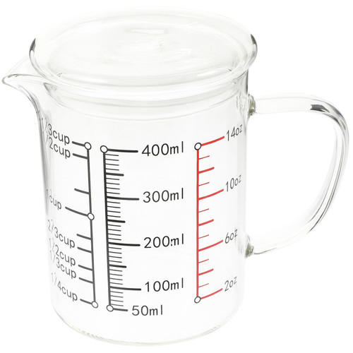 TIDTALEO Glass with Lid Measuring Pitcher Measuring Cup with Handle Measuring Cup with Spout Glass Containers with Lids Creamer Measuring Cup with Scale Beaker Mug Flour Baking Supplies