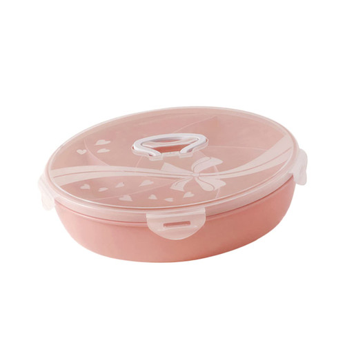 DOITOOL Snack Tray with compartments Nuts and Candy Organizer Plastic Serving Tray to go Plates with lids Dried Fruit Plate Divided Snack Tray Snack Platter Dish Appetizer Server Seal Box