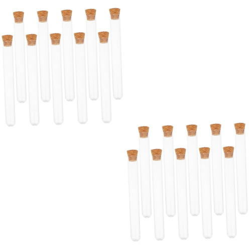 Gatuida 60 Pcs Wooden Plug Test Tube Wish Bottles with Cork Test Tubes with Lids Test Tube with Stopper Clear Container Clear Test Tubes Test Tube for Scientific Organizer Mini Plastic