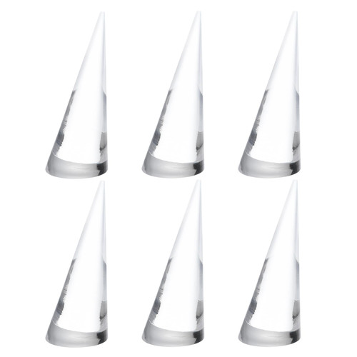 uxcell 6Pcs Acrylic Ring Display Holder Solid Cone Shape Jewelry Showcase Stand Wedding Rings Organizer for Jewelry Store Bedroom (Clear)