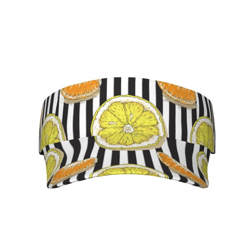 Sport Sun Visor Hats Lemon Pattern Adjustable Empty Top Baseball Cap Sun Caps for Men Women