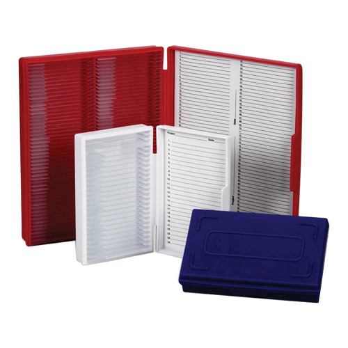 Heathrow HS15990B Microscope Slide Box, 25-Place, Red