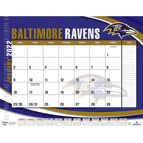 TURNER SPORTS Baltimore Ravens 2022 22X17 Desk Calendar (22998061528)