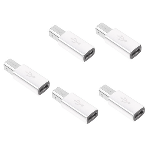 UKCOCO 5pcs Typec Adapter USB c to USB b Laptop Audio Adapter Piano Adapter Electronic Drum Audio Converter Midi Headset Adapter Type-c to USB Adapter Printer Aluminum Alloy Piano Wire