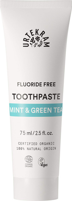 Urtekram Mint and Green Tea Toothpaste Organic, Without Fluoride, 75 Millilitre