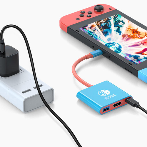 YLVOTER Adapter Docking Station for Nintendo Switch, 3-in-1 Portable TV Dock Station Replacement for Official Switch Dock with HDMI and USB 3.0 Port and Charging Port