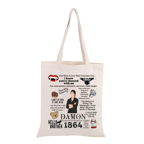 PWHAOO Vampire Tv Show Tote Bag Vampire Girl Merchandise Tote Bag TVD inspired Gift TV Show Fan Gift (Vampire Girl TOTE) PWHAOO Vampire Tv Show Tote Bag Vampire Girl Merchandise Tote Bag TVD inspired Gift TV Show Fan Gift (Vampire Girl TOTE)