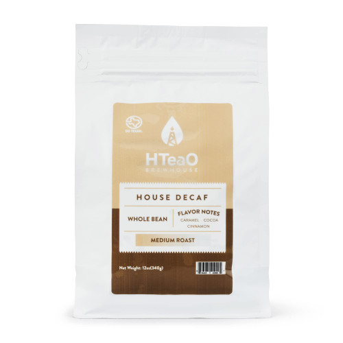 HTeaO House Decaf, Medium Roast Coffee Whole Beans, 100% Arabica Coffee Premium Espresso Beans (12oz)