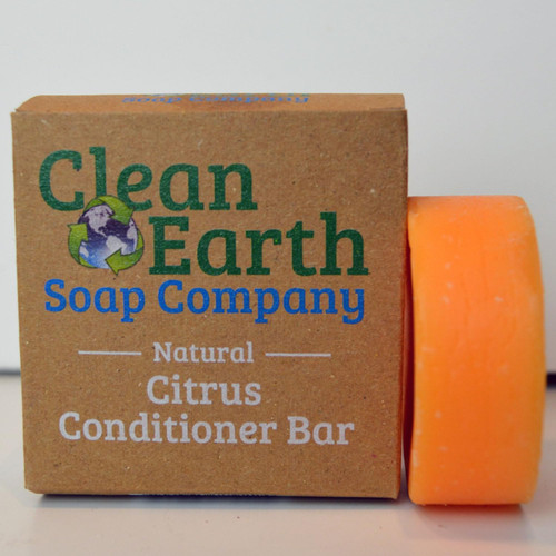 Clean Earth Citrus Solid Conditioner Bar Moisture Rich, Natural Conditioner Adds Bounce & Shine - Vegan, Eco-Friendly, Plastic-Free, Cruelty-Free