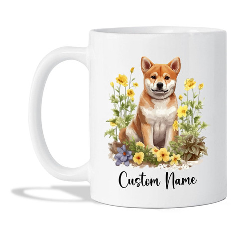 Shiba Inu Coffee Mug, Personalized Shiba Inu Ceramic Mug, Custom Shiba Inu Dog Cup, Awesome Dog Lovers Pottery Mug Gifts, Unique Shiba Porcelain Mug, Cute Dog Watercolor White Tea Cup 11oz 15oz