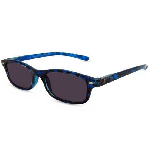 In Style Eyes Smarty Pants Full Reader Sunglasses, Non-Bifocal Reading Glasses - Full-Rimmed Rectangle Frame - Non-Polarized - Blue - 4.0x