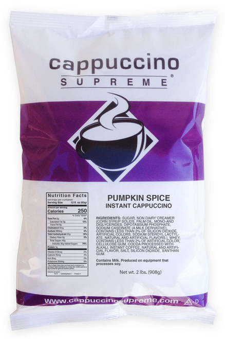 Cappuccino Supreme 2 lb bag Pumpkin Spice Instant Cappuccino Mix