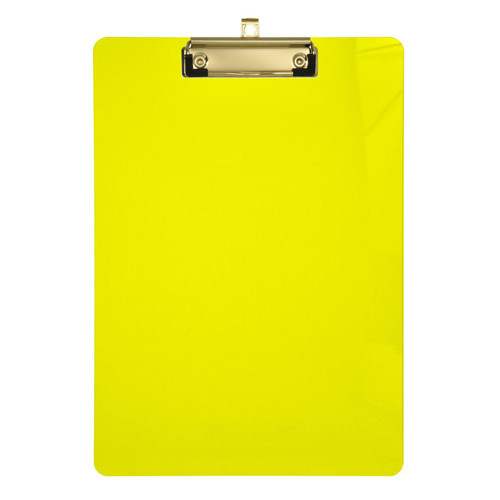 Acrylic Clipboard A4/Letter Size Medical Acrylic Clipboard with Low Profile Clip for Nursing Student 12.5x9in Yellow