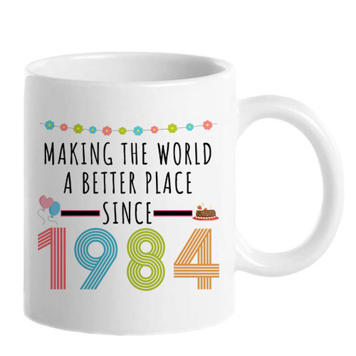 40th Birthday Gifts for Women, Funny 40 Year Old Gift Coffee Mug, 1984 40th Birthday Mugs for Her, Mom, Wife, Aunt, Sister, Grandma, Friend, 11 oz Tea Cup Making the World a Better Place Since 1984 40th Birthday Gifts for Women, Funny 40 Year Old Gift Coffee Mug, 1984 40th Birthday Mugs for Her, Mom, Wife, Aunt, Sister, Grandma, Friend, 11 oz Tea Cup Making the World a Better Place Since 1984