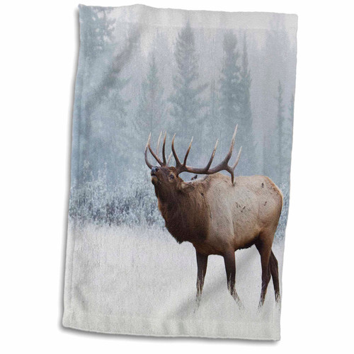 3D Rose Bull Elk Bugling Hand Towel, 15" x 22" 3D Rose Bull Elk Bugling Hand Towel, 15" x 22"