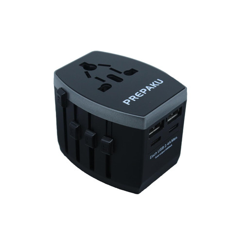 Universal Power Adapter,with 2 USB 2 Type-C,Universal Travel Adapter, International Plug Adaptor,All in One Worldwide International Wall Charger AC Plug Adaptor,for USA EU UK AUS
