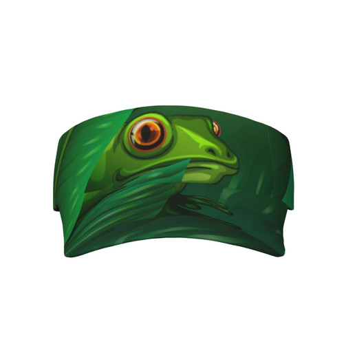 Sports Sun Visor Hats Frog Hidden in The Tropical Leaves Ball Caps Empty Top Adjustable Baseball Sun Cap Hat for Women Men