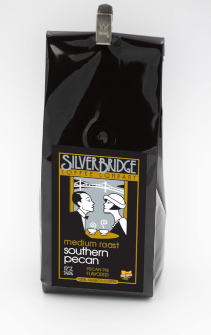Silver Bridge Coffee Company Flavored Coffee Southern Pecan | 12oz Flavored Ground Coffee | Toasted Southern Pecan Flavoring | Specialty Flavored Coffee