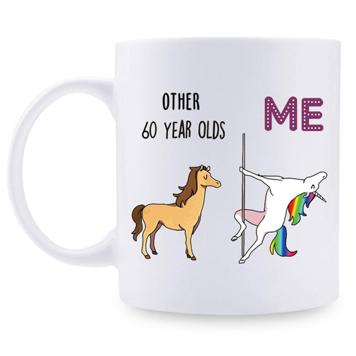 shefine 60th Birthday Gifts for Women - 1964 Birthday Gifts for Women, 60 Years Old Birthday Gifts Coffee Mug for Mom, Wife, Friend, Sister, Her, Colleague, Coworker - 11oz (60 and fabulous)