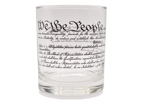 Rogue River Tactical USA Constitution Preamble Patriotic Veteran Old Fashioned Glass Gift For Patriot