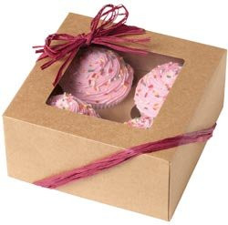 Wilton Bulk Buy(3-Pack) Cupcake Boxes 4 Cavity Kraft 3 pack W4150953