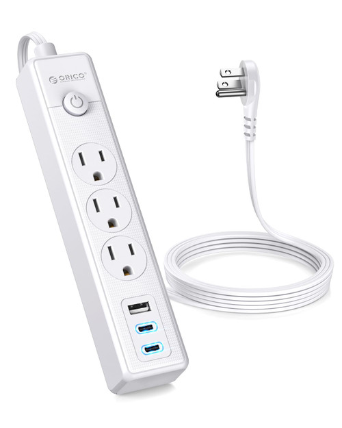 Power Strip with USB Ports,3 Outlets 3 USB Ports(2 USB C) 5FT Short Extension Cord,Flat Plug Power Strip for Cruise Accessories Must Haves No Surge Protector for Cruise Ship, Travel, Dorm, Home Office