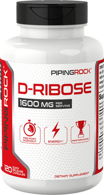 Piping Rock D-Ribose Capsules 1600mg | 120 Count | Non-GMO, Gluten Free Supplement