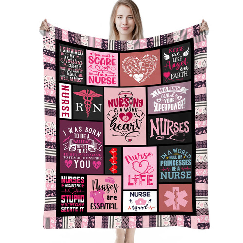 Nurse Gifts for Women, Nurse Graduation Gift,RN Gifts for Nurses Soft Nurse Blanket, Nurse Gifts for Nursing Student,Nurse Graduation Gifts Warm Throw Blanket for Couch Bed 50X60INCH