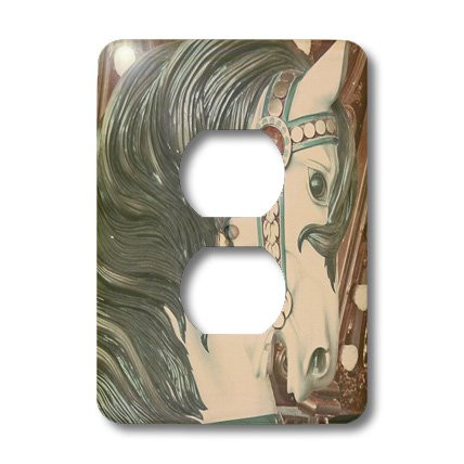 3dRose LLC lsp_10870_6 Merry Go Round Horse Photographed by Angelandspot 2 Plug Outlet Cover