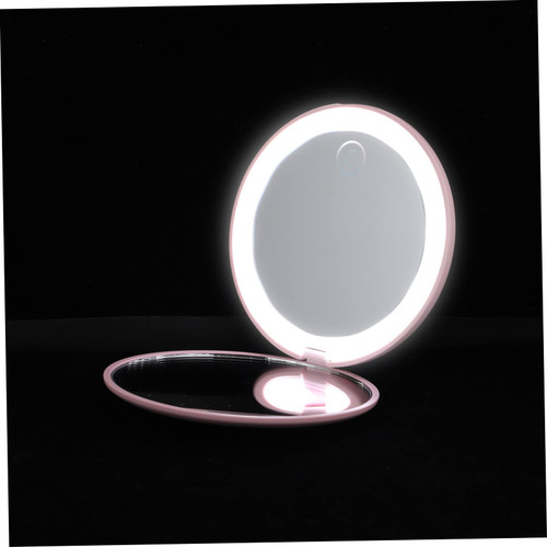 Mipcase 1set Led Vanity Mirror Compact Pocket Makeup Mirror Vintage Wallet Mini Vanity Mirror Round Vanity Mirror Small Pocket Mirror Small Handheld Mirror Abs Girl Travel Folding Mirror
