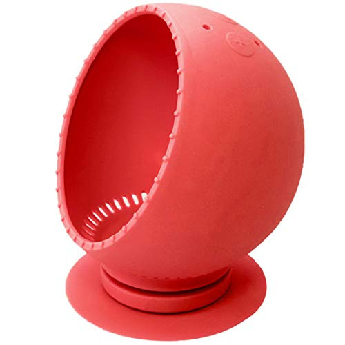 Veczom Compatible with Echo Spot Stand, Adjustable Mount with Silicone Dustproof Cover Case Holder for Echo Spot Smart Speaker Accessories (Red)