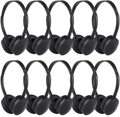 Hongzan 10 Pack Kids Headphones Bulk for School Classroom Students Children Teen Toddler Boys Girls, Wholesale Class Set Earphones (Black 10 pcs)