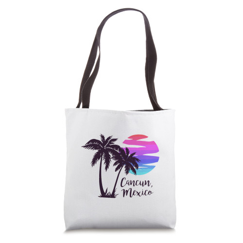 Cancun Mexico Beach Summer Vacation Palm Trees Sunset Tote Bag Cancun Mexico Beach Summer Vacation Palm Trees Sunset Tote Bag