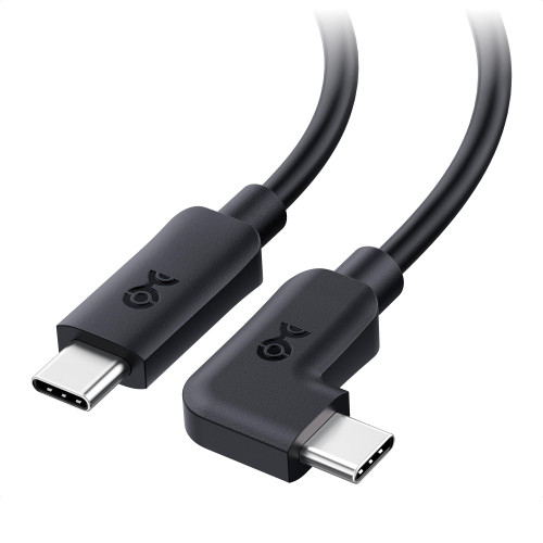 Cable Matters 20Gbps Right Angle USB C Cable 3ft, Support 8K 30Hz & 4K 120Hz Video, 240W Power Delivery, (90 Degree Right USB C Cable, Right Angle USB C to USB C Cable) in Black - 0.9m/3ft