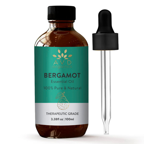 AVD Organics Bergamot Essential Oil for Diffuser - 100% Pure & Natural Bergamot Oil | for Skin, Aromatherapy, Home Fragrance Soap & Candle Making- 3.38 fl. Oz