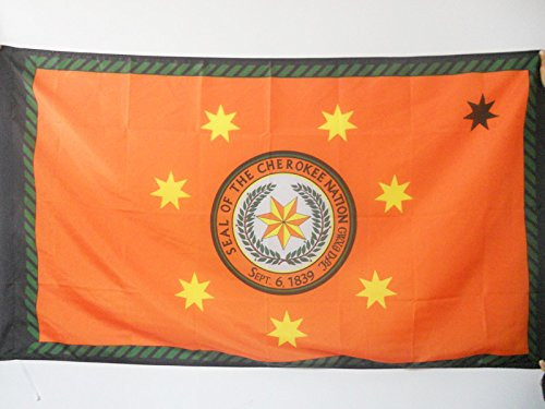 AZ FLAG Cherokee Indians Flag 3' x 5' for a Pole - Native American Tribe Flags 90 x 150 cm - Banner 3x5 ft with Hole