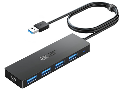 Acer USB Hub 4 Ports, Multiple USB 3.0 Hub, USB A Expander for Laptop with USB C Power Port, USB Extender for A Port Laptop, Windows, Linux, Acer PC, and More (4ft)