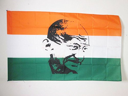 AZ FLAG India with Ghandi Flag 3' x 5' for a Pole - Indian Flags 90 x 150 cm - Banner 3x5 ft with Hole AZ FLAG India with Ghandi Flag 3' x 5' for a Pole - Indian Flags 90 x 150 cm - Banner 3x5 ft with Hole