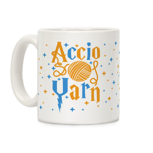 LookHUMAN Accio Yarn White 11 Ounce Ceramic Coffee Mug LookHUMAN Accio Yarn White 11 Ounce Ceramic Coffee Mug
