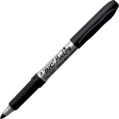 (3 Pack Value Bundle) BICGPM11BK Mark-It Permanent Markers, Fine Point, Tuxedo Black, Dozen