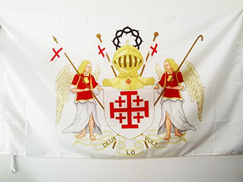AZ FLAG Equestrian Order of The Holy Sepulchre of Jerusalem Flag 3' x 5' for a Pole - OESSH arms Flags 90 x 150 cm - Banner 3x5 ft with Hole