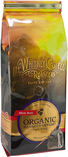 Organic Mammoth Espresso, Whole Bean Coffee, Dark Roast, 12 oz (340 g), Mt. Whitney Coffee Roasters