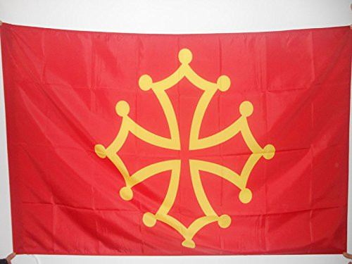 AZ FLAG French Province of Languedoc Flag 3' x 5' for a Pole - France Province Flags 90 x 150 cm - Banner 3x5 ft with Hole