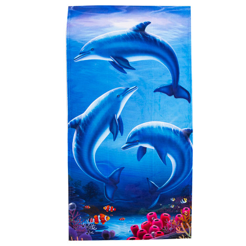 Northwest Classics Beach Towel, 30" x 60", Dolphin Play Design