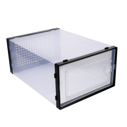 Zerodeko 2 Pcs Box shoe storage box sneaker shoe display case Transparent stackable shoe organizer containers with lids plastic boot clear container Shoes Case clamshell pp Acrylic suitcase